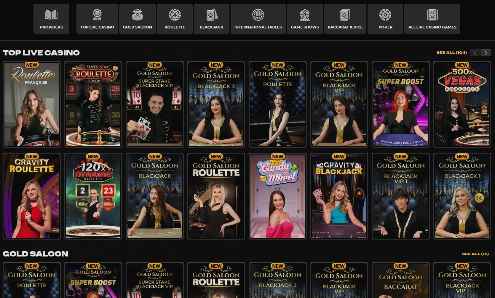 Wildsino Online Casino Spielübersicht